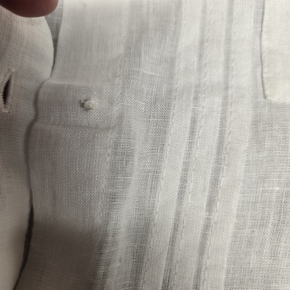 Soft Surroundings White Linen Button-Up Shirt Large - Picture 5 of 7